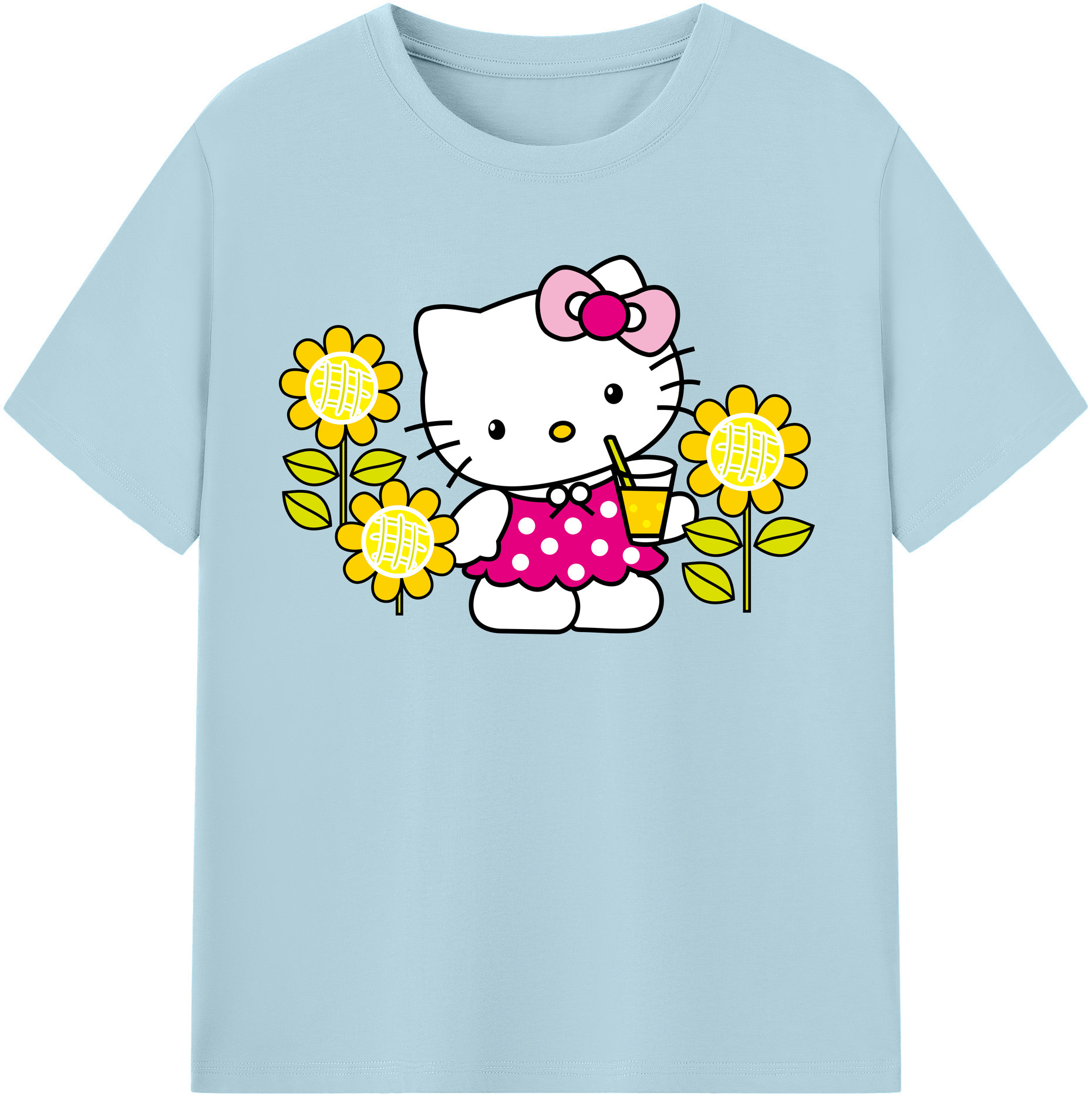 （画像用） Hello Kitty ハローキティ 綿100％半袖Tシャツ（フロントプリント）